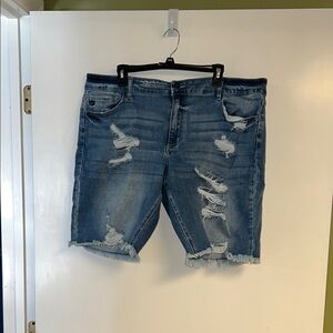 Distressed Blue Denim Women’s Shorts